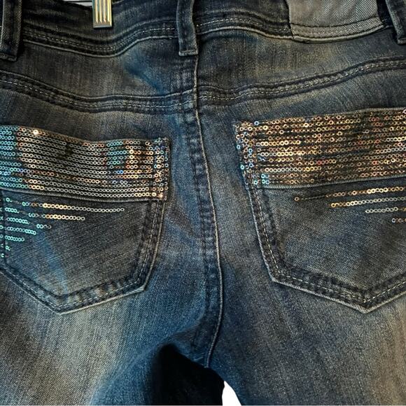 Bongo Women’s Embellishment Distressed Straight Leg Jeans Sz 11 - Picture 3 of 13